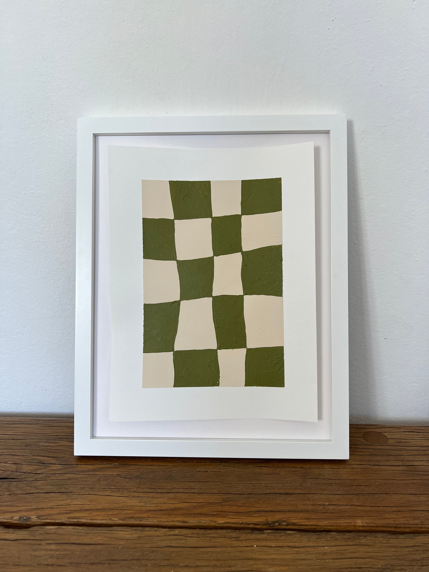 ‘Olive Checker Board’ on paper IV