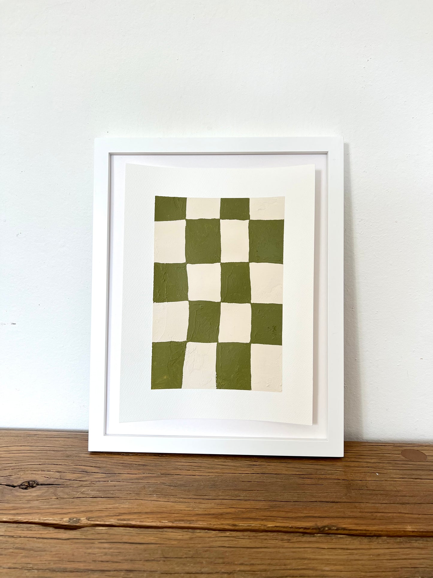 ‘Olive Checker Board’ on Paper