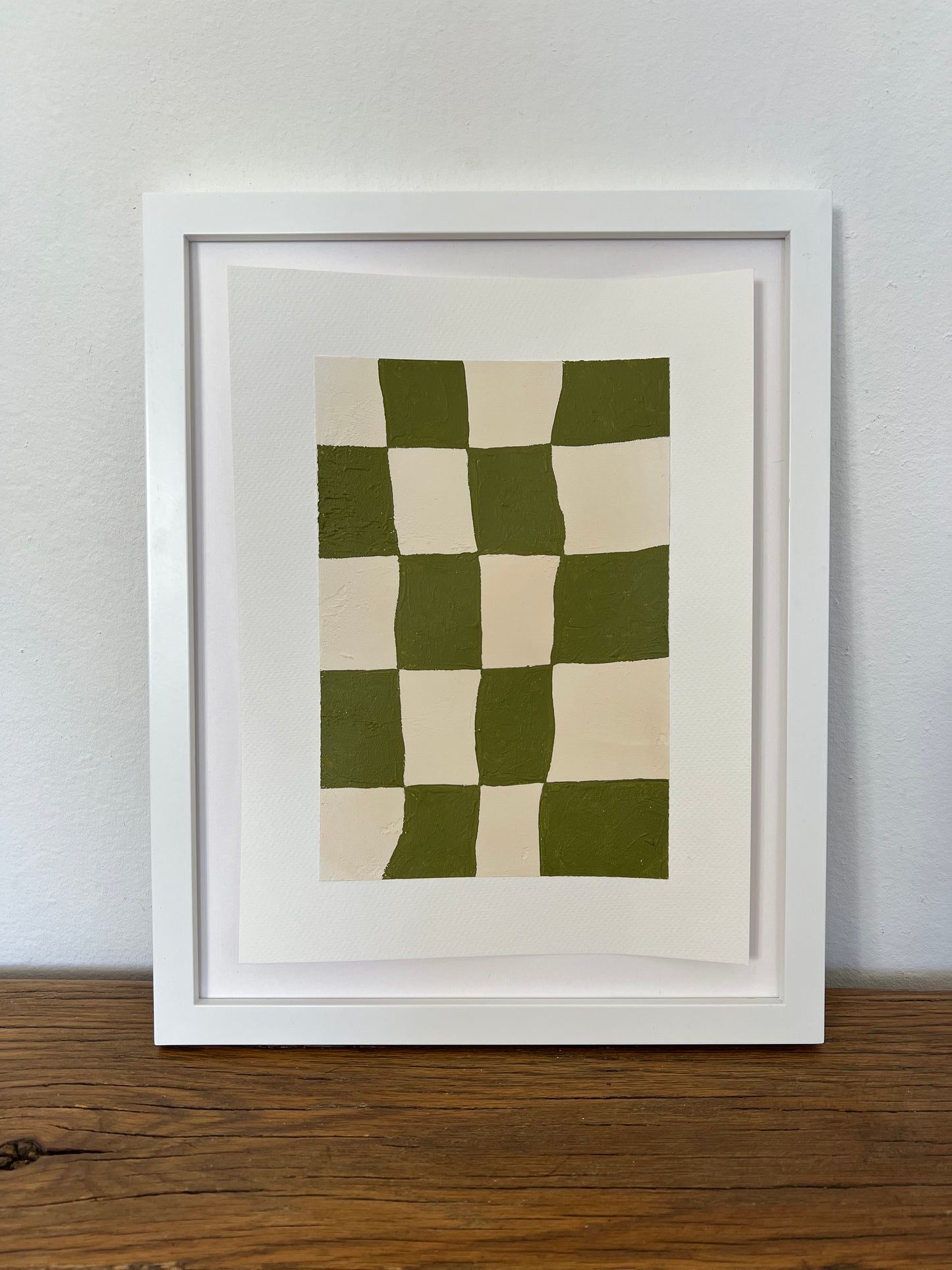 ‘Olive Checker Board’ on paper VI