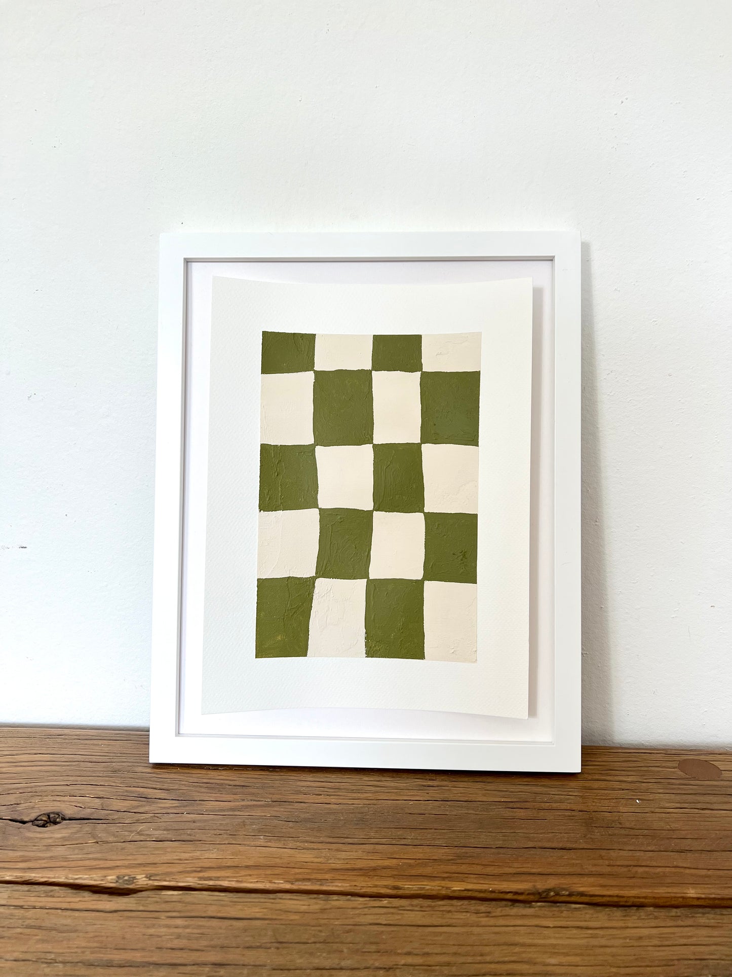 ‘Olive Checker Board’ on Paper