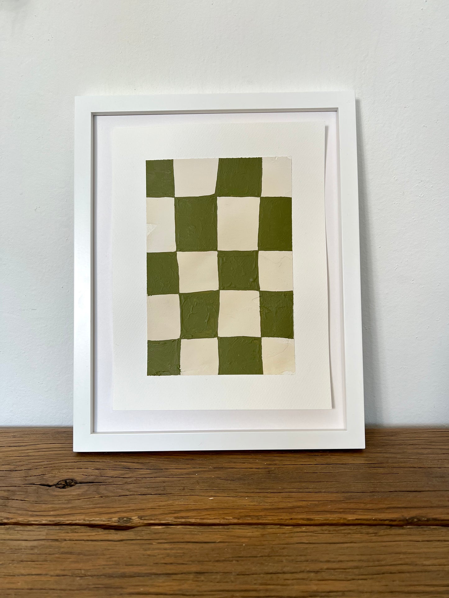 ‘Olive Checker Board’ on paper VIII