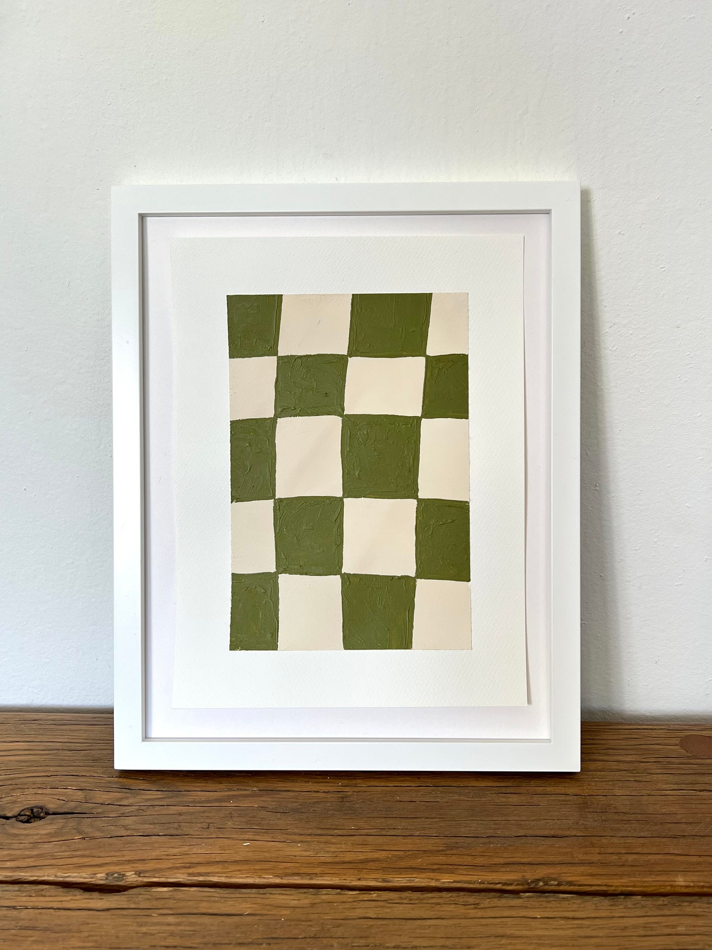 ‘Olive Checker Board’ on paper IX